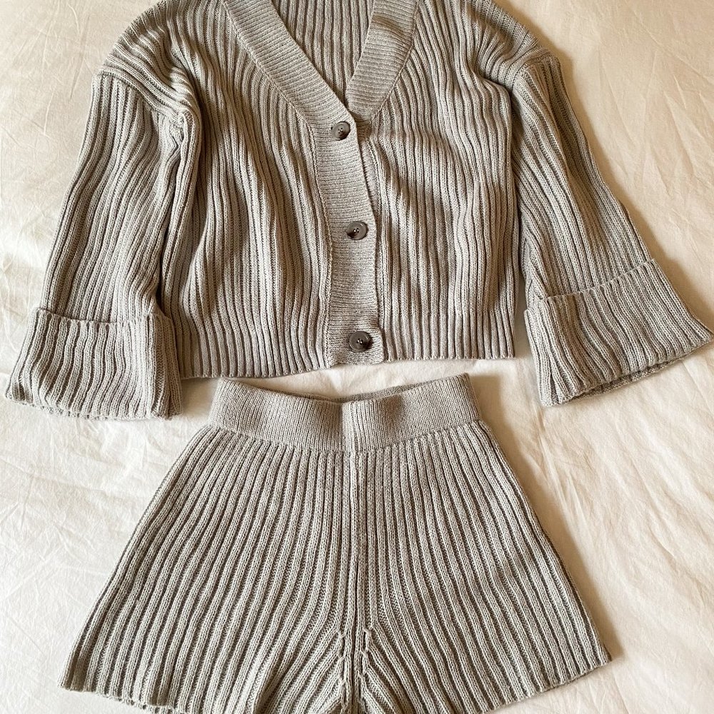 Nasty Gal The Lap of Luxury Chunky Knit Shorts Set